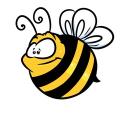 Insect bee cartoon illustration isolated image character