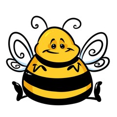 Insect bee cartoon illustration isolated image character