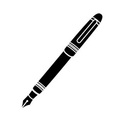 silhouette of Pen icon. Write draw and tool theme. Isolated design. Vector illustration