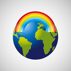 globe earth weather meteorology rainbow vector illustration eps 10