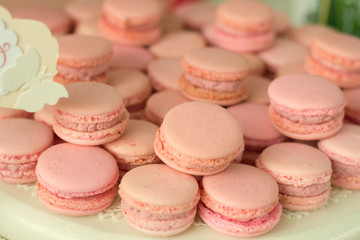 Macaroons. Traditional french colorful macarons.