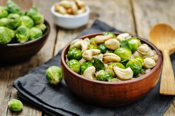 Brussels sprouts cashew brown rice