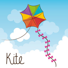 kite toy flying icon vector illustration design