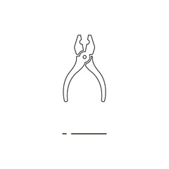 Vector illustration of thin line pliers icon on white background