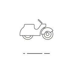 Vector illustration of line retro scooter icon on white background