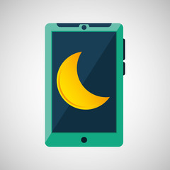 green smartphone, weather moon icon design vector illustration eps 10
