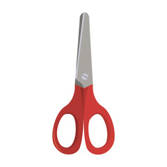 scissors tool with red handle over white background. vector illustration
