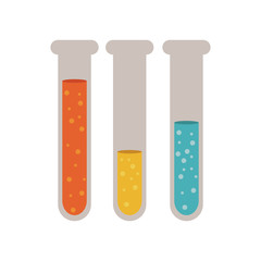 test tubes chemistry flask bottles icon over white background. colorful design. vector illustration