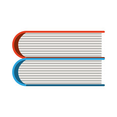 stack of books icon over white background. colorful design. vector illustration
