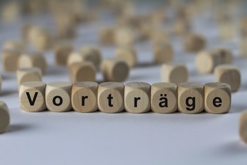 Vorträge - Holzwürfel mit Buchstaben