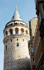 Fototapeta na wymiar Galata Tower, ancient Genoese tower of Istanbul