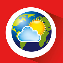 map with icon cloud sun weather graphic vector illustration eps 10