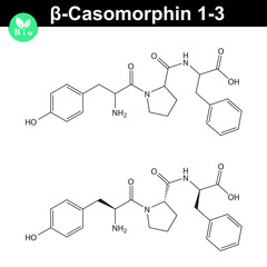 Beta Casomorphin 1-3 molecular structure, opioid peptide