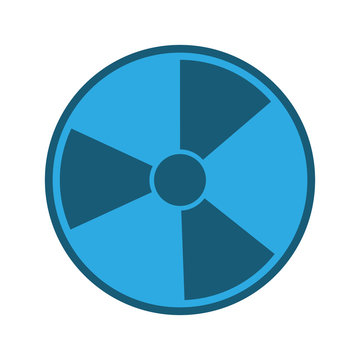 blue nuclear symbol icon over white background. vector illustration
