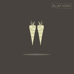 Light carrots on black, flat icon vector illustration