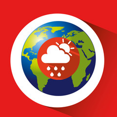 map with silhouette cloud rain sun weather graphic vector illustration eps 10