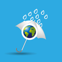 globe earth weather meteorology with rain umbrella vector illustration eps 10