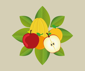 delicious fresh fruits icon vector illustration graphic design