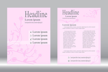 Flyer design, Brochure template  abstract vector pink background