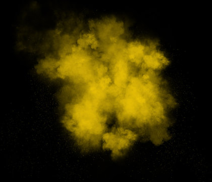 Abstract yellow smoke background. Graphic design. Freeze motion.