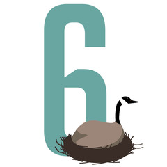 Six geese a laying Christmas illustration. EPS 10 vector royalty free illustration. EPS 10 vector. © Michele Paccione