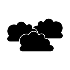 silhouette of cloud shape icon over white background. vector illustration
