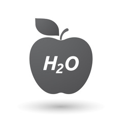 Isolated apple fruit with    the text H2O