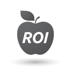 Isolated apple fruit with    the return of investment acronym RO