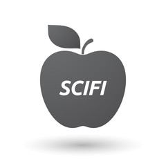 Isolated apple fruit with    the text SCIFI