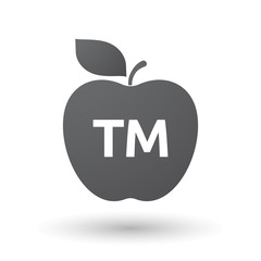 Isolated apple fruit with    the text TM