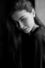 Fototapeta premium Beautiful young female brunette model