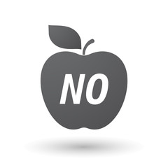 Isolated apple fruit with    the text NO