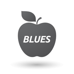 Isolated apple fruit with    the text BLUES