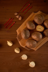 baked potatoes and spices