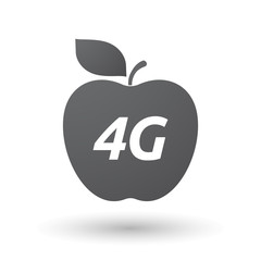 Isolated apple fruit with    the text 4G