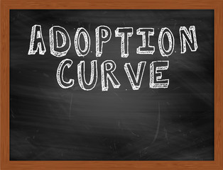 ADOPTION CURVE handwritten text on black chalkboard