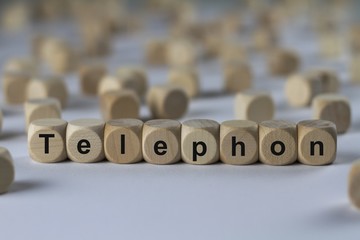 Telephon - Holzwürfel mit Buchstaben