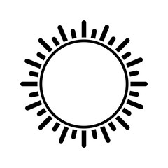 silhouette of sun icon over white background. vector illustration
