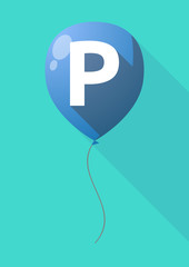 Long shadow balloon with    the letter P