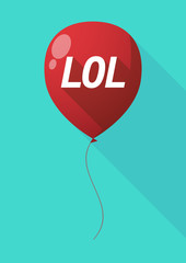 Long shadow balloon with    the text LOL