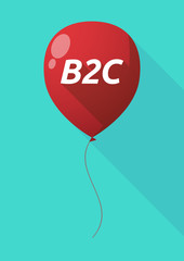 Long shadow balloon with    the text B2C