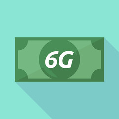 Long shadow bank note with    the text 6G
