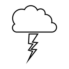 thunderbolts and cloud icon over white background. storm weather. vector illustration