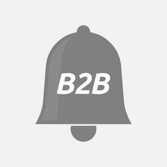 Isolated bell icon with    the text B2B