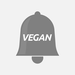 Isolated bell icon with    the text VEGAN