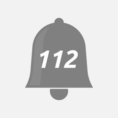 Isolated bell icon with    the text 112
