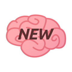 Isolated brain icon with    the text NEW