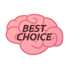 Isolated brain icon with    the text BEST CHOICE