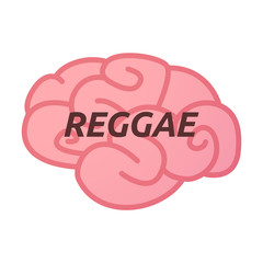Isolated brain icon with    the text REGGAE