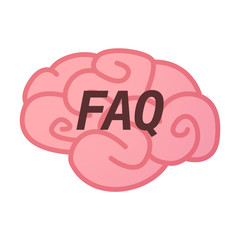 Isolated brain icon with    the text FAQ